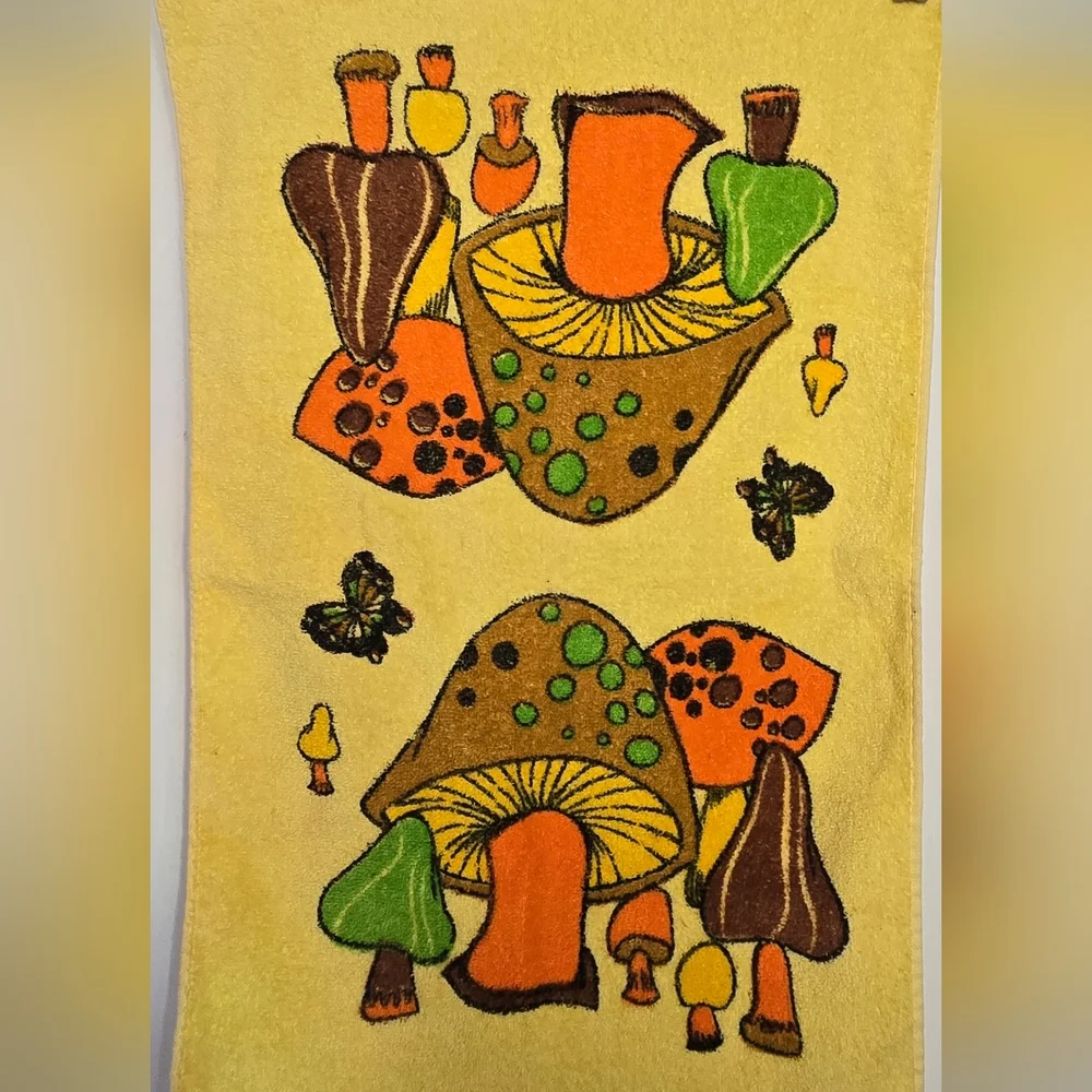 Vintage Mushroom Psychedelic Hand Towel